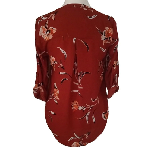 Anthropologie‎ Daniel Rainn Koda Split Neck Floral Boho Blouse Size  Petite XS - Picture 2 of 6